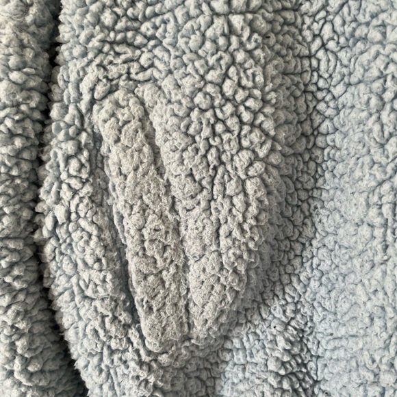 UO Willow Fuzzy Blue Drawstring Teddy Jacket - Picture 13 of 16